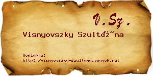 Visnyovszky Szultána névjegykártya